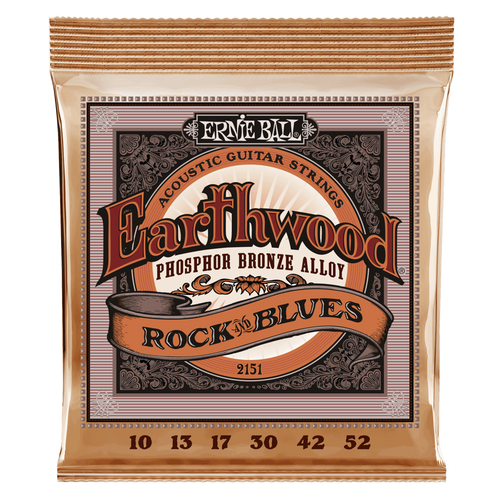 Ernie Ball Earthwood Phosphor Bronze Acoustic Guitar Strings - Rock & Blues (10-52)
