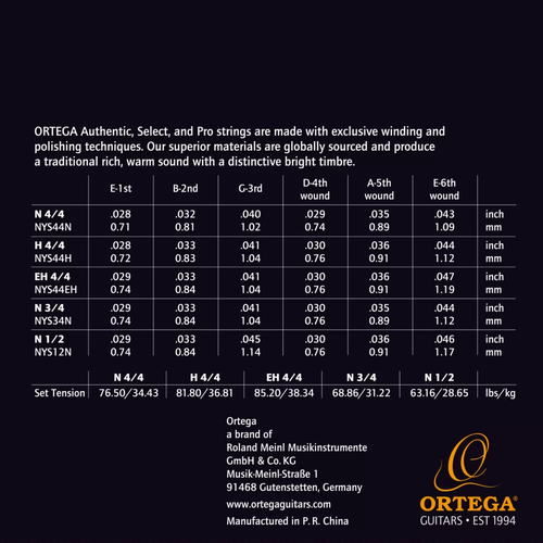 Ortega Select Series Coated Classical Nylon String Set - Normal Tension