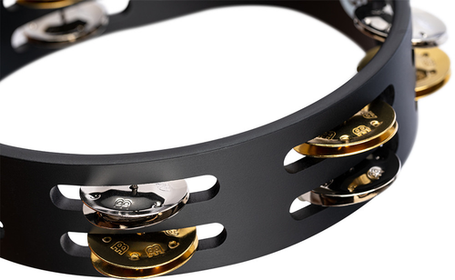 Meinl Percussion Compact Tambourine - 8", Steel/Brass Jingles, Black