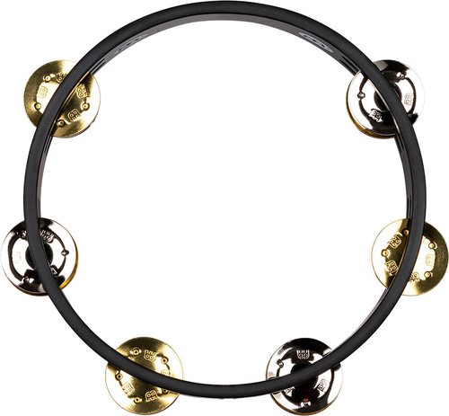 Meinl Percussion Compact Tambourine - 8", Steel/Brass Jingles, Black