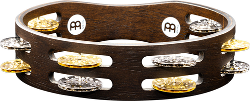 Meinl Percussion Compact Tambourine - 8", Steel/Brass Jingles, Walnut Brown