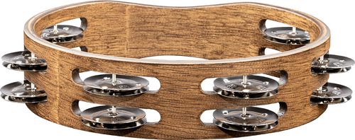 Meinl Percussion Compact Tambourine - 8", Steel Jingles, Walnut Brown