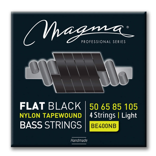 Magma FLat Black Nylon Tapewound Bass String Set - 4 str. - Light (50-105)