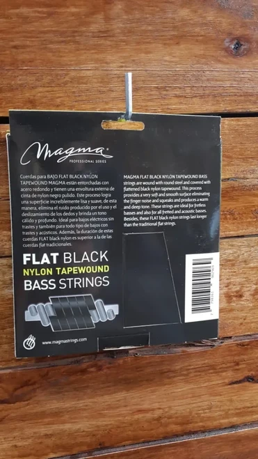 Magma FLat Black Nylon Tapewound Bass String Set - 4 str. - Light (50-105)