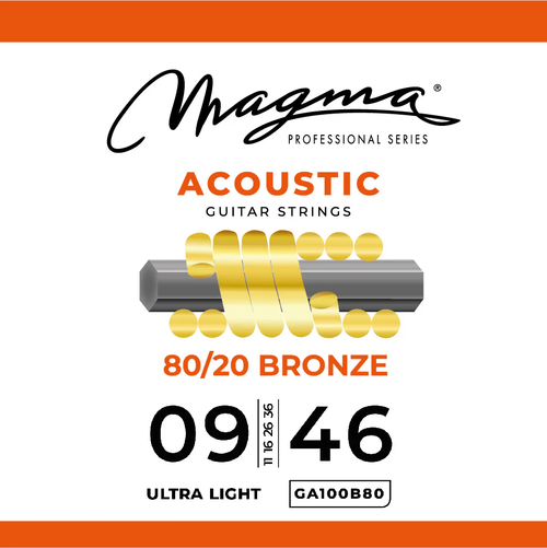 Magma 80/20 Bronze Acoustic Guitar String Set - Ultra Light (9-46)