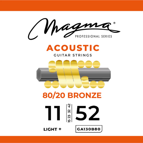 Magma 80/20 Bronze Acoustic Guitar String Set - Light (11-52)