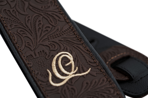 Ortega 2-Layer Byzantine Leather Guitar/Bass Strap
