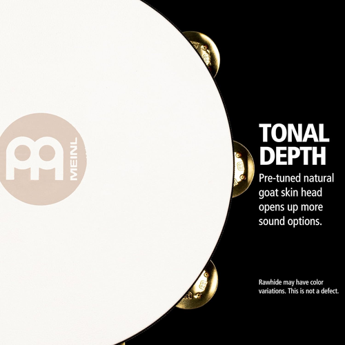 Meinl TAH1B-AB Traditional Wood Tambourine - 10" - with Goat Skin, Brass Jingles Meinl TAH1B-AB Traditional Wood Tambourine - 10" - with Goat Skin, Brass Jingles