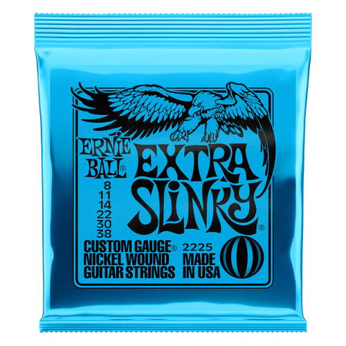 Ernie Ball 2225 Slinky Nickel Wound Electric Guitar Strings - Extra Slinky (08 -38)