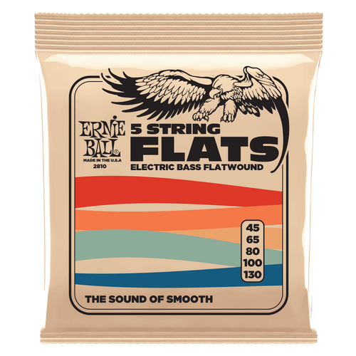 Ernie Ball 2810 Stainless Steel Flatwound Bass Strings - 5-string - (45 - 130)