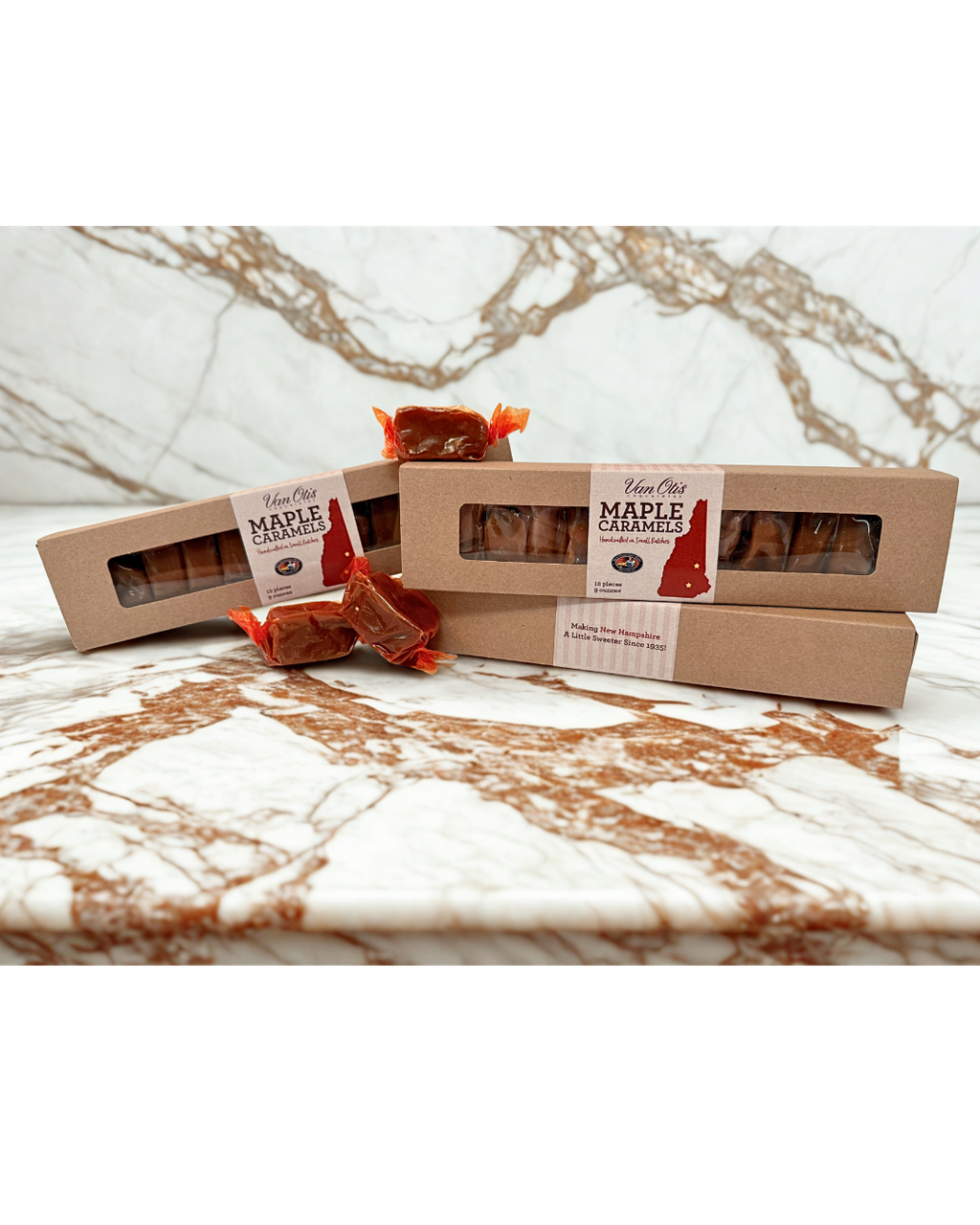 12 Piece Maple Caramels Souvenir Box - Van Otis Chocolates