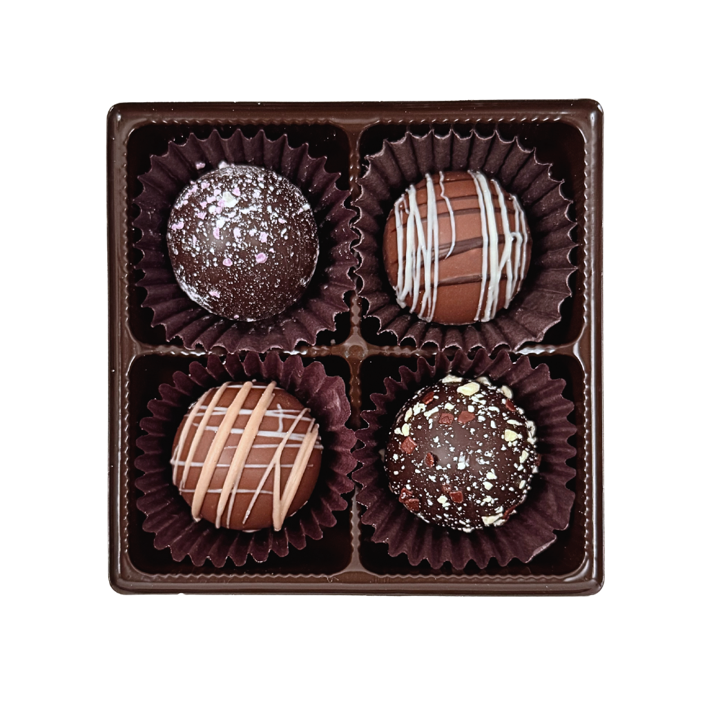 4 Piece Assorted Truffles | Happy Retirement Gift Box - Van Otis