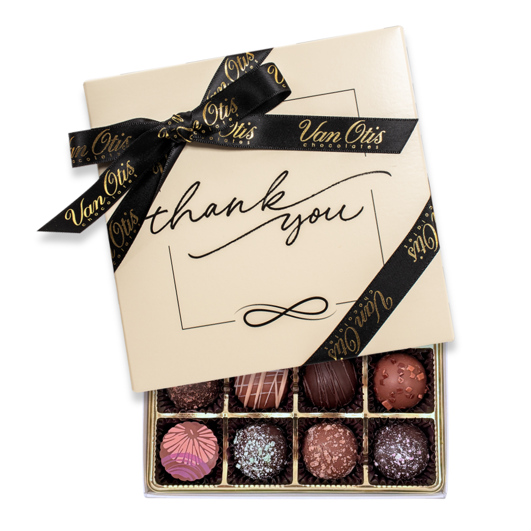 メルヴィータ感謝ギフトBOX 16 Piece Assorted Truffles | Cursive Thank You Gift Box - Van Otis