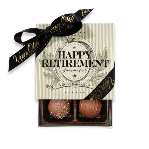 4 Piece Assorted Truffles | Happy Retirement Gift Box
