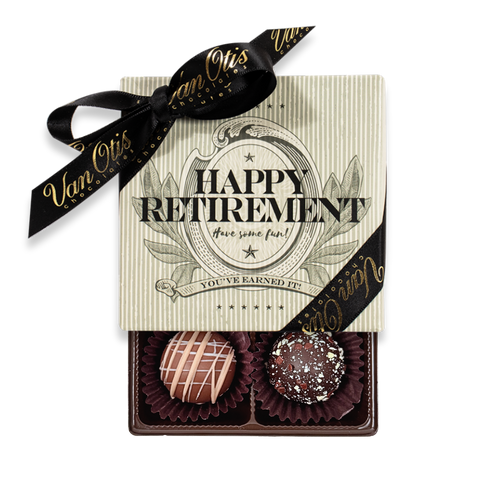 4 Piece Assorted Truffles | Happy Retirement Gift Box