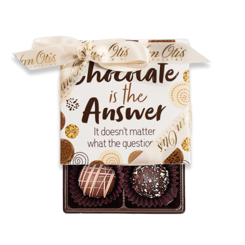 4 Piece Assorted Truffles | Chocolate is the Answer Gift Box