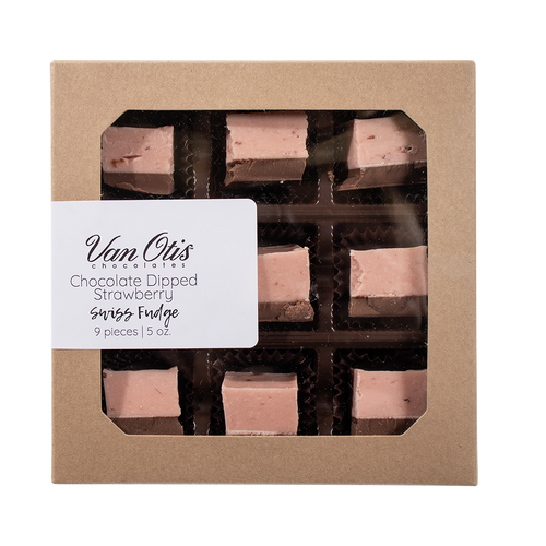 Chocolate Dipped Strawberry Swiss Fudge 9pc Box