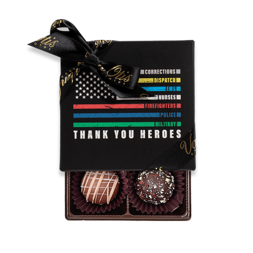 4 Piece Assorted Truffles | Thank You Heroes Gift Box