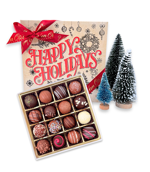 Assorted Truffles | 16 Piece | Happy Holidays 