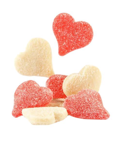 Red & White Sour Gummy Hearts |  1/2lb Bag