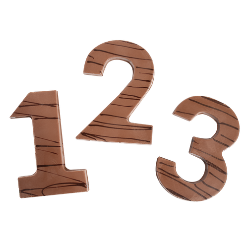 Milk Chocolate Number Impression Milk Chocolate Number Impression