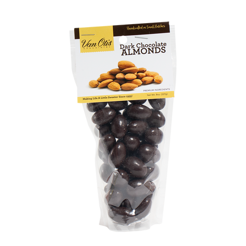 Dark Chocolate Almonds 8oz Pouch Van Otis Chocolates