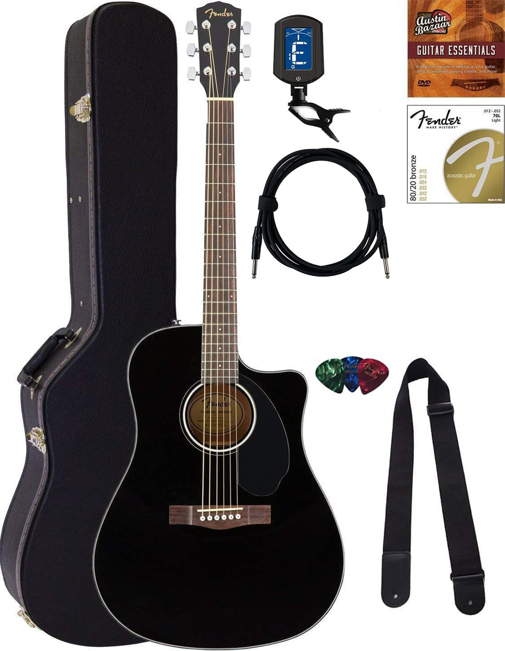 Fender CD-60SCE Solid Top Dreadnought Acoustic-Electric Guitar