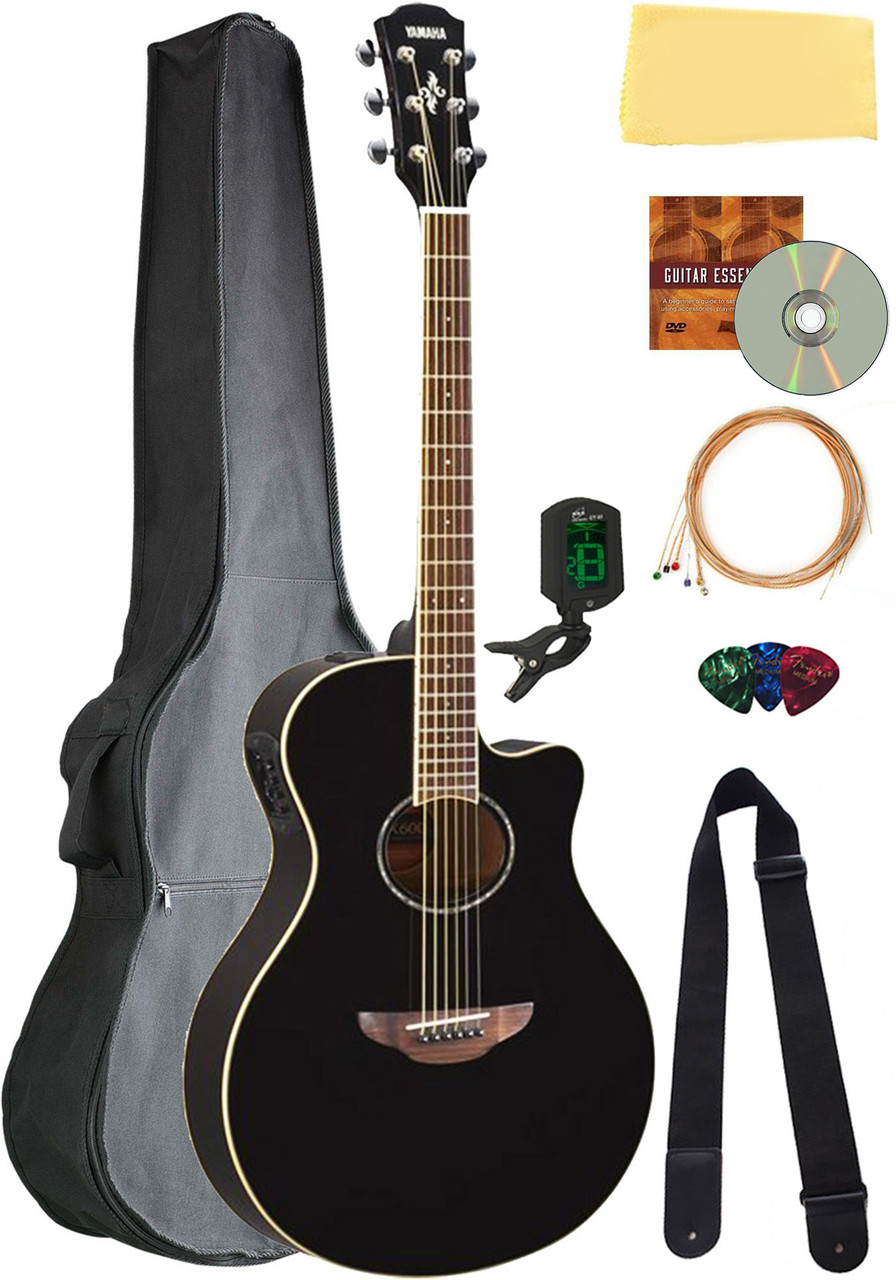 Yamaha APX600 Thin Body Acoustic-Electric Guitar - Black w/ Gig Bag