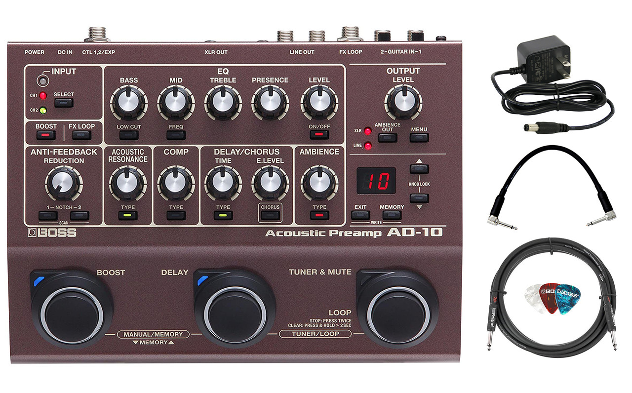 Boss AD-10 Acoustic Preamp w/ Power Supply