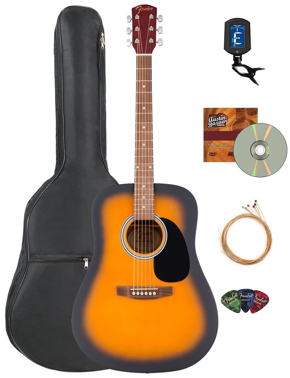 Fender FA-25 Dreadnought Acoustic Guitar - Sunburst w/ Gig Bag