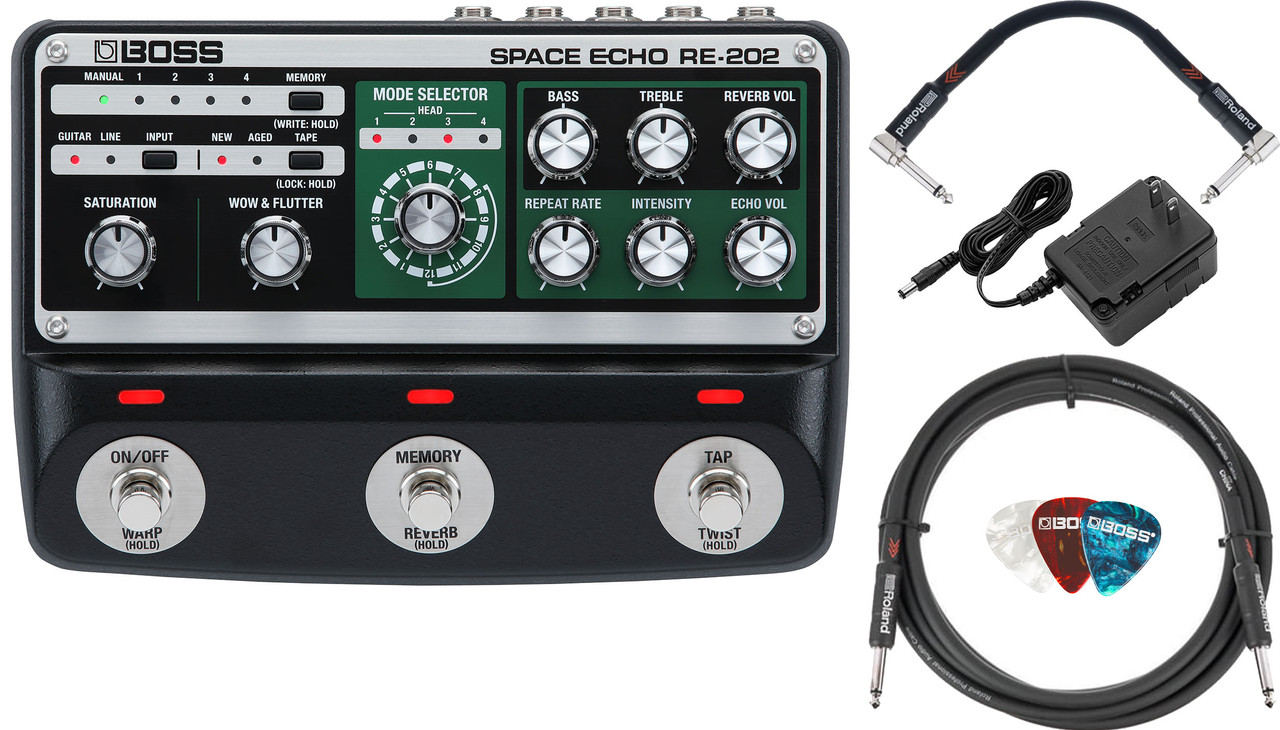 Boss RE-202 Space Echo Delay and Reverb Effects w/ Power Supply