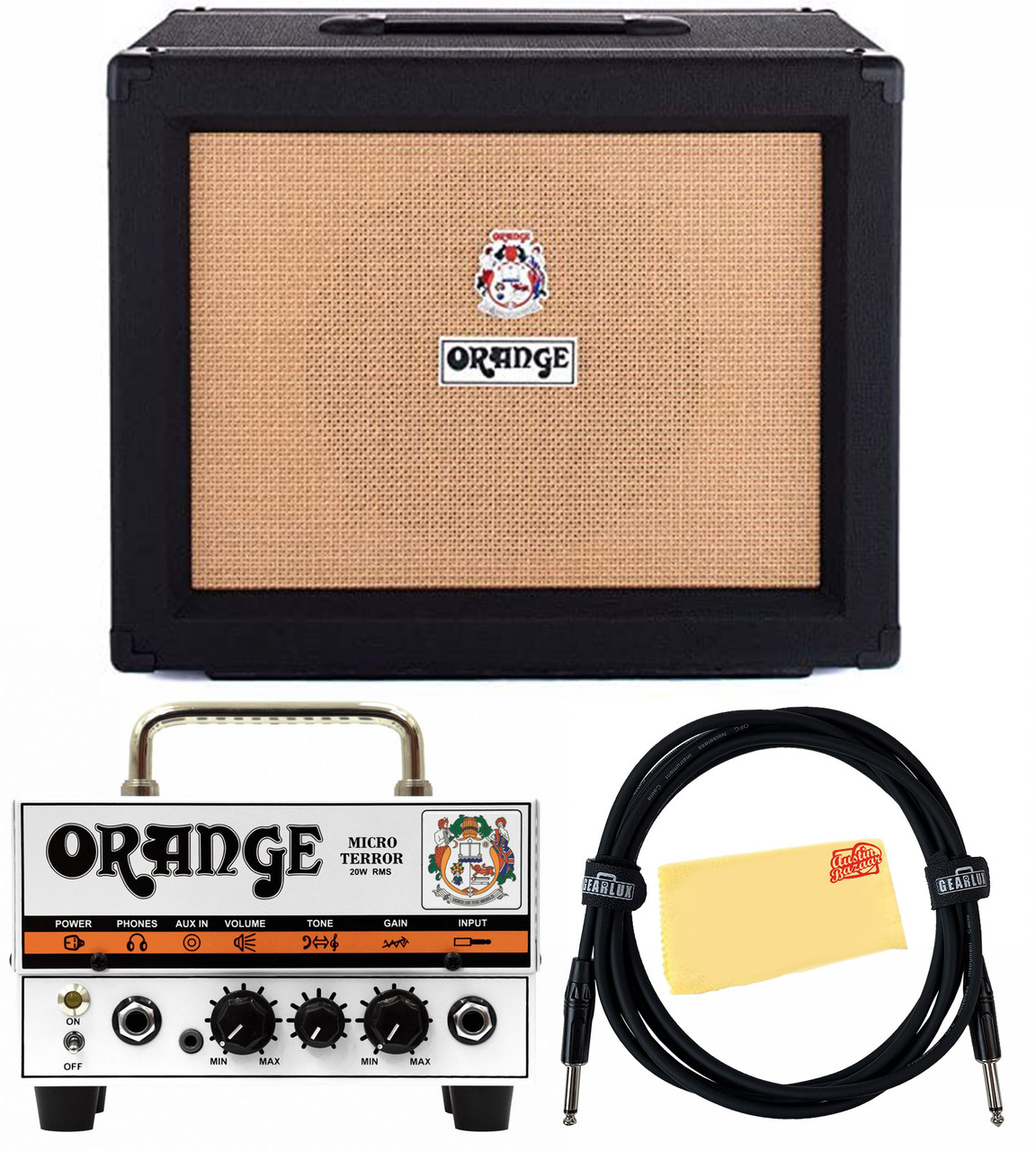 Orange PPC112 1x12-Inch Closed-Back Speaker Cabinet Black w