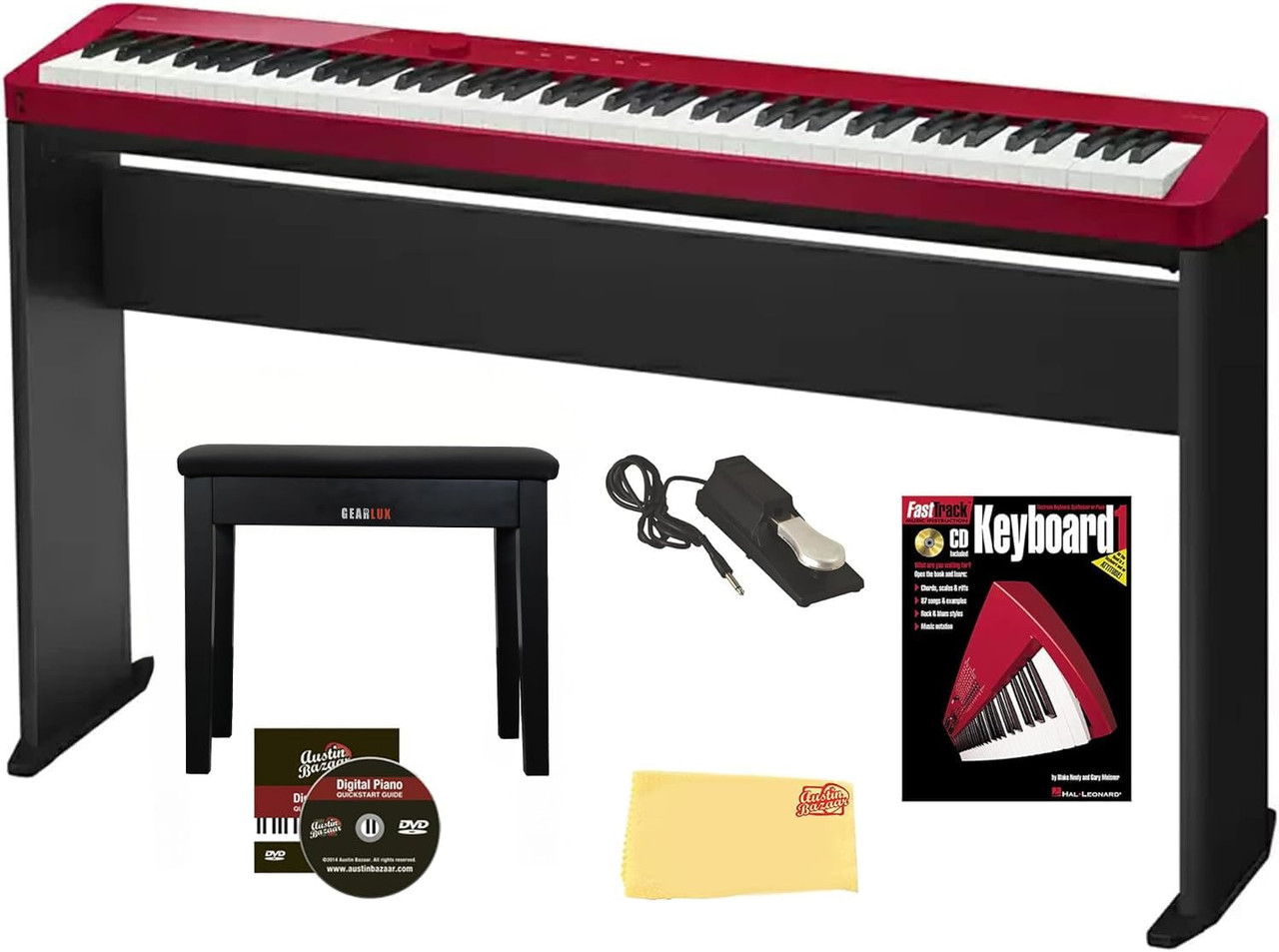 Casio PX-S1100 Privia Slim Digital Piano - Red w/ CS-68 Stand
