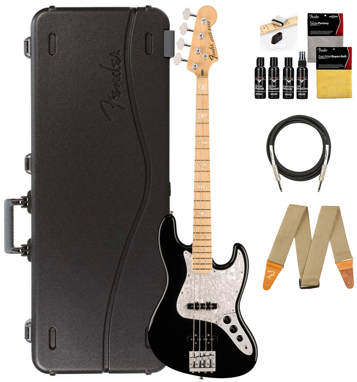 Fender/ジャズベース/レフティ/ケース付き Fender USA Geddy Lee Jazz Bass - Black w/ ABS Molded Case