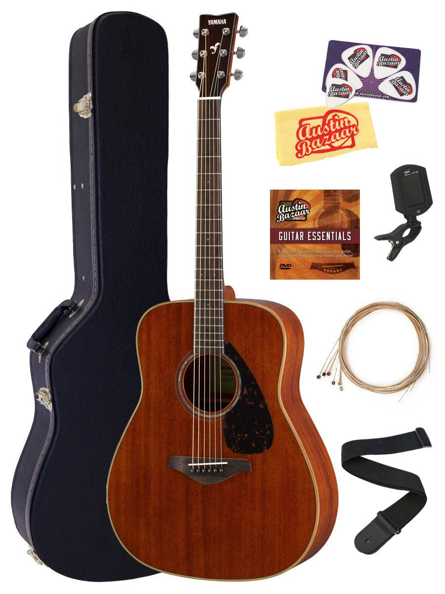 Yamaha FG850 Solid Top Folk Acoustic Guitar - Natural Mahogany w