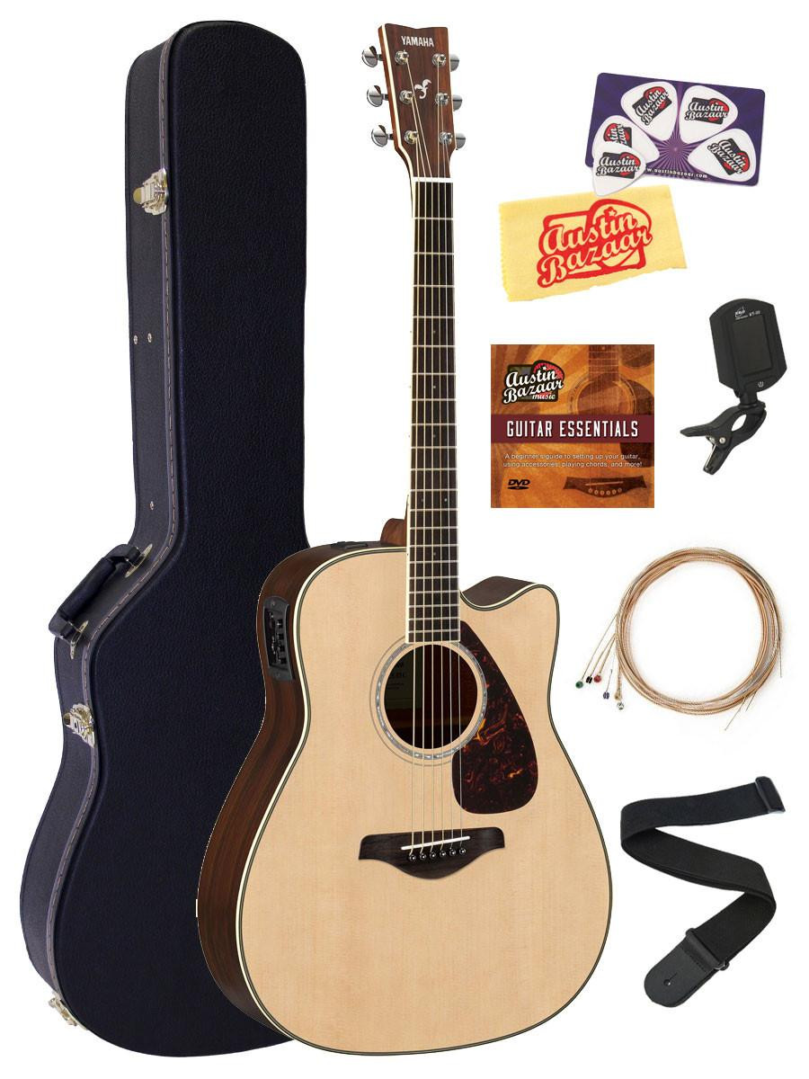 Yamaha FGX830C Solid Top Folk Acoustic-Electric Guitar - Natural w