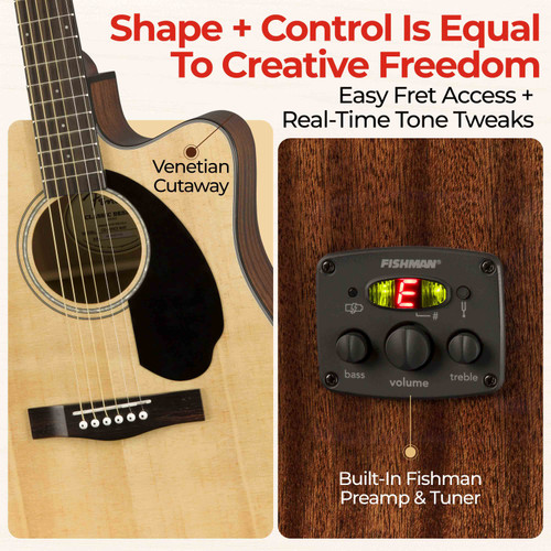 Fender CD-60SCE Solid Top Dreadnought Acoustic-Electric Guitar