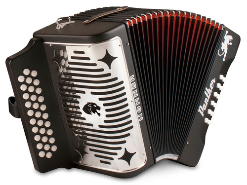 Hohner Corona II Diatonic Accordion, Jet Black - Key of G/C/F