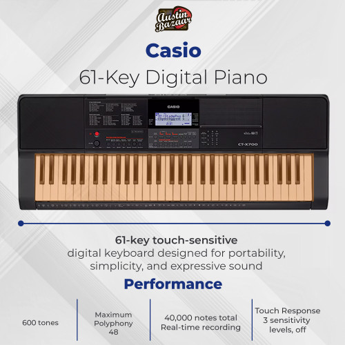 Casio CT-X700 61-Key Keyboard w/ Adjustable Stand