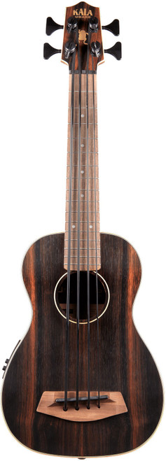 Kala U-Bass-EBY-FS Striped Ebony Fretted Acoustic-Electric U-Bass Ukulele