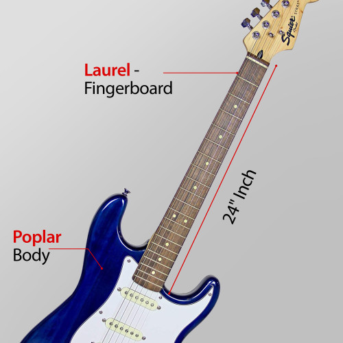 Fender Squier Short Scale 24-Inch Strat Pack - Transparent Blue w