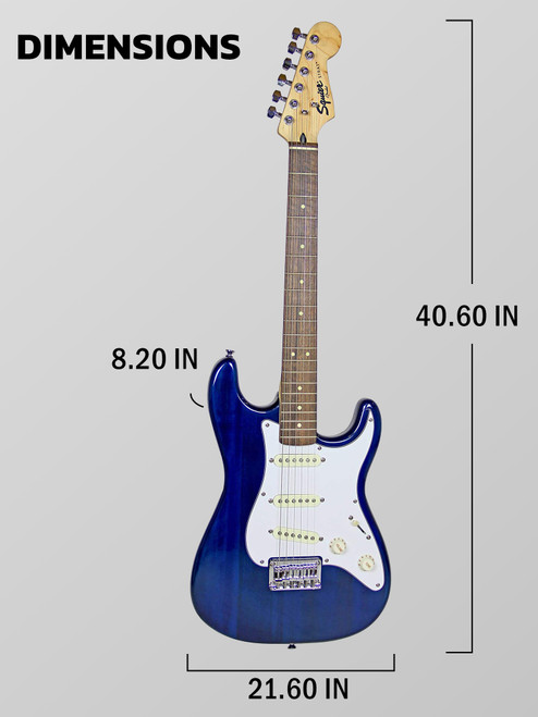 Fender Squier Short Scale 24-Inch Strat Pack - Transparent Blue w