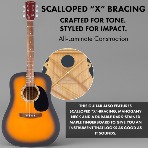 Fender FA-25 Dreadnought Acoustic Guitar - Sunburst w/ Gig Bag