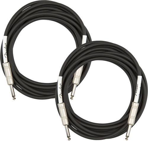 Fender 18.6-Foot Original Instrument Cable, Straight-Straight, Black - 2 Pack