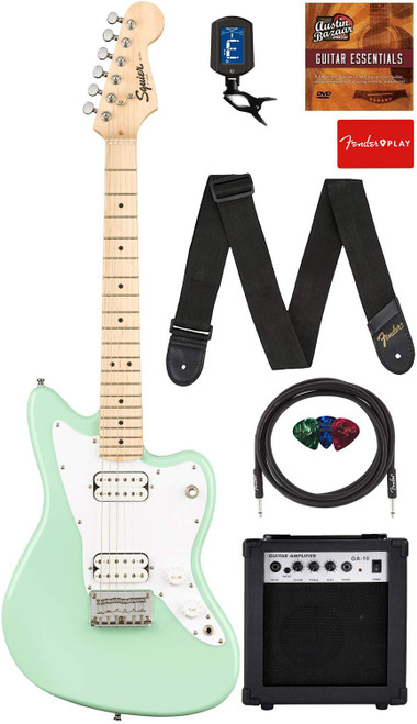 Fender Squier 3/4-Size Kids Mini Jazzmaster HH - Surf Green w/ Cable