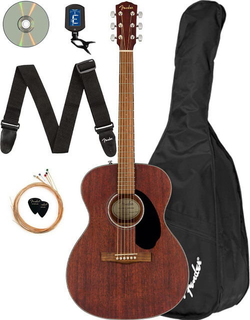 Fender CC-60S Solid Top Concert Acoustic Guitar - Black w
