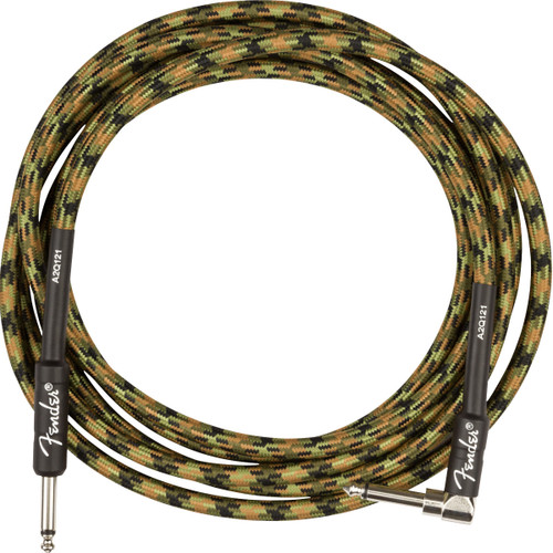 Fender 10-Foot Professional Instrument Cable, Straight-Angled, Woodland Camo - 1 Pack