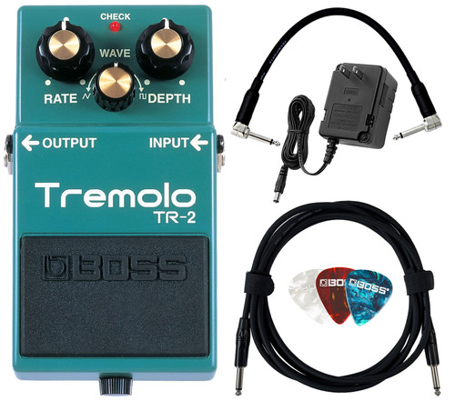 Boss TR-2 Tremolo w/ Instrument Cables