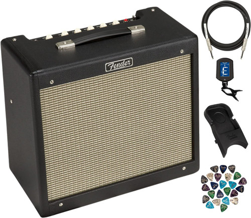 Fender Blues Junior IV Guitar Combo Amplifier - Black w/ Fender Amperstand Guitar Cradle