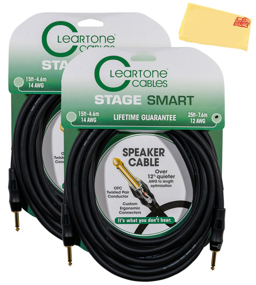 Cleartone 25-Foot Stage Smart Speaker Cable, 12 AWG - 2 Pack